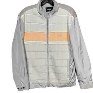 Wolsey Gray and Orange Striped Windbreaker Jacket Size 95 (US Medium)